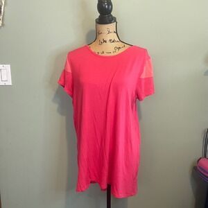 NWT Serena Williams Womens Casual Colorblock Short Sleeve Tunic Top Pink Large‎